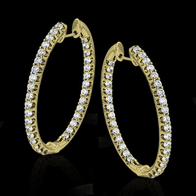 ZE219 Hoop Earring in 14k Gold with Diamonds