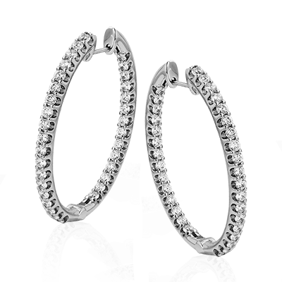 ZE219 Hoop Earring in 14k Gold with Diamonds