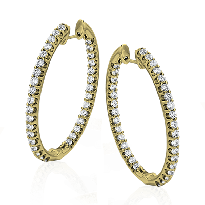 ZE219 Hoop Earring in 14k Gold with Diamonds