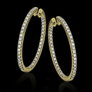 ZE220 Hoop Earring in 14k Gold with Diamonds