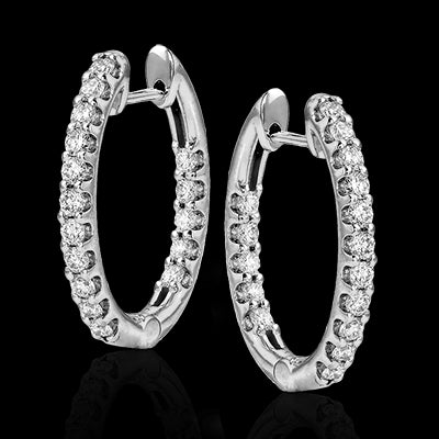 ZE221 Hoop Earring in 14k Gold with Diamonds