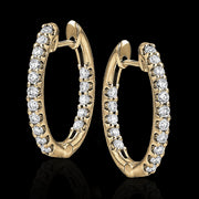 ZE221 Hoop Earring in 14k Gold with Diamonds