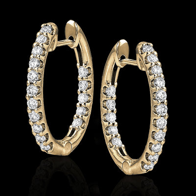 ZE221 Hoop Earring in 14k Gold with Diamonds