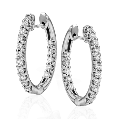 ZE221 Hoop Earring in 14k Gold with Diamonds