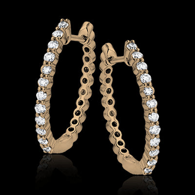 ZE296 Hoop Earring in 14k Gold with Diamonds