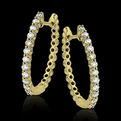 ZE296 Hoop Earring in 14k Gold with Diamonds