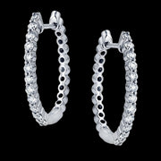 ZE296 Hoop Earring in 14k Gold with Diamonds