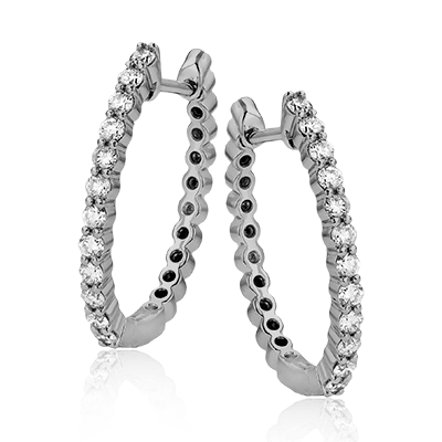 ZE296 Hoop Earring in 14k Gold with Diamonds