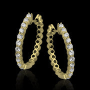 ZE297 Hoop Earring in 14k Gold with Diamonds