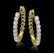 ZE298 Hoop Earring in 14k Gold with Diamonds