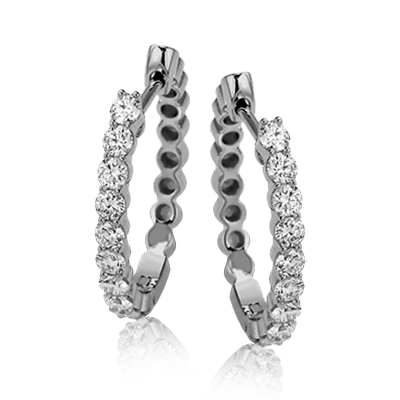 ZE298 Hoop Earring in 14k Gold with Diamonds