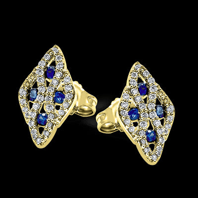ZE468 Color Earring in 14k Gold with Diamonds