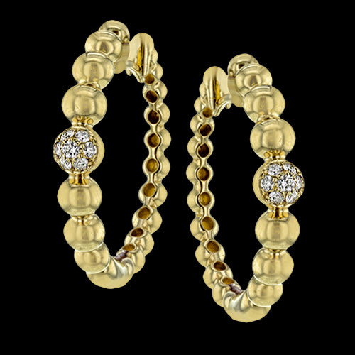 ZE507 Hoop Earring in 14k Gold with Diamonds