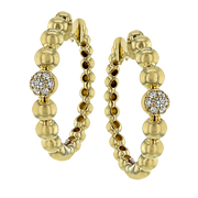 ZE507 Hoop Earring in 14k Gold with Diamonds