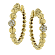 ZE507 Hoop Earring in 14k Gold with Diamonds