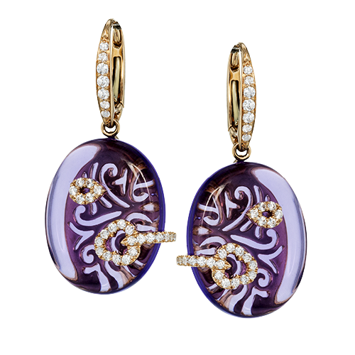 ZE631 Color Earring in 14k Gold with Diamonds