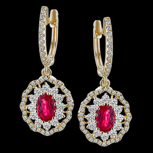 ZE680 Color Earring in 14k Gold with Diamonds