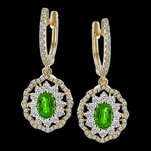 ZE680 Color Earring in 14k Gold with Diamonds