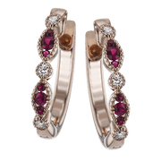 ZE720-R Color Earring in 14k Gold with Diamonds
