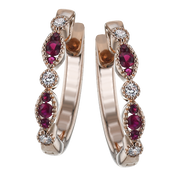 ZE720-R Color Earring in 14k Gold with Diamonds