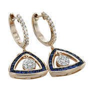 ZE727-A Color Earring in 14k Gold with Diamonds