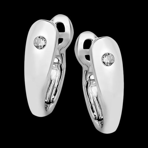 ZE852 Hoop Earring in 14k Gold with Diamonds