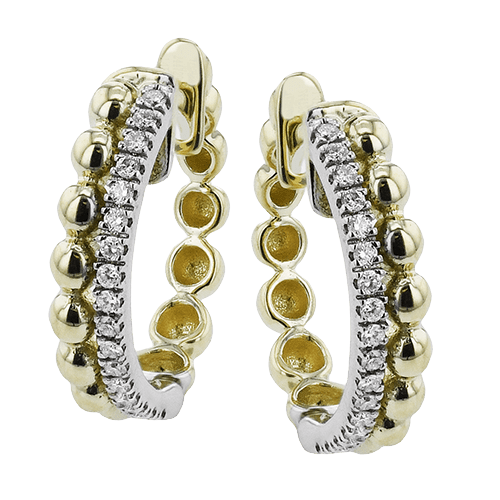 ZE853-Y Hoop Earring in 14k Gold with Diamonds