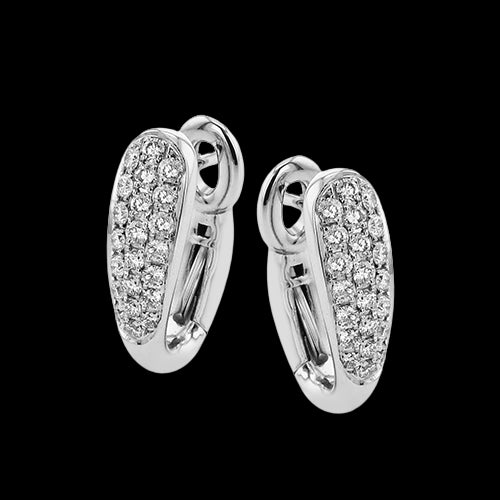 ZE856 Hoop Earring in 14k Gold with Diamonds