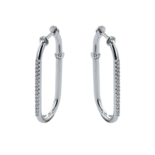 ZE857 Hoop Earring in 14k Gold with Diamonds