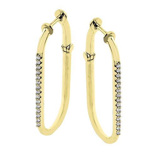 ZE857-Y Hoop Earring in 14k Gold with Diamonds