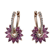 ZE859-R Color Earring in 14k Gold with Diamonds