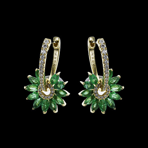ZE859-Y Color Earring in 14k Gold with Diamonds