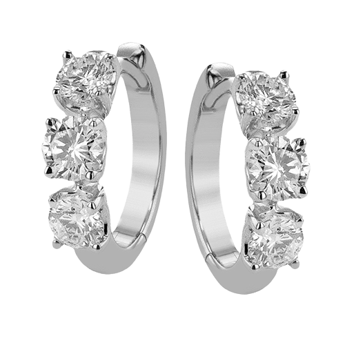 ZE874 Hoop Earring in 14k Gold with Diamonds