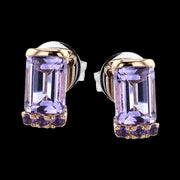 ZE876-R Color Earring in 14k Gold with Diamonds