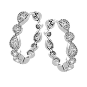 ZE878 Hoop Earring in 14k Gold with Diamonds