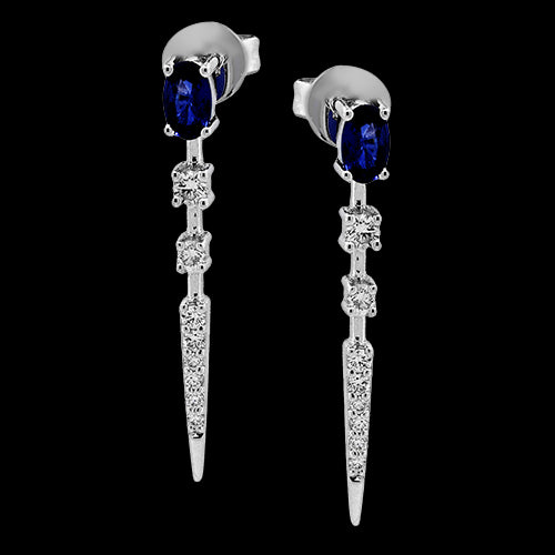 ZE882 Color Earring in 14k Gold with Diamonds