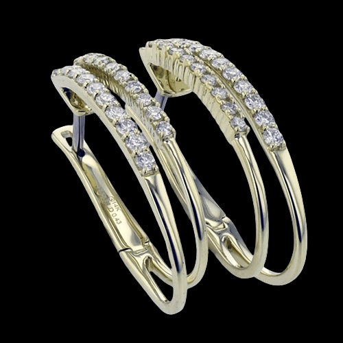 ZE887-Y Hoop Earring in 14k Gold with Diamonds