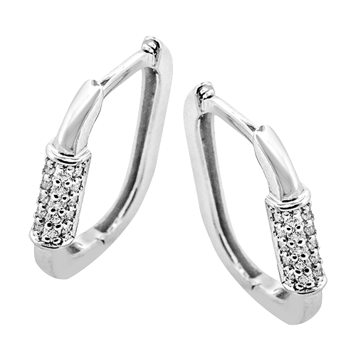 ZE891 Hoop Earring in 14k Gold with Diamonds