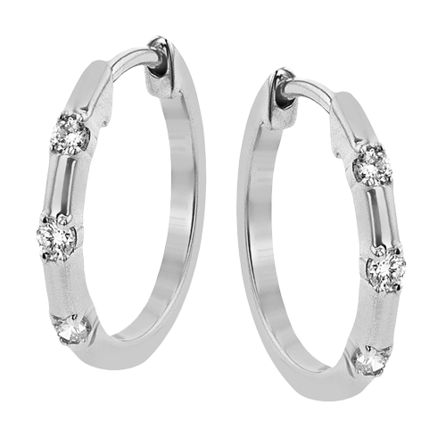 ZE896 Hoop Earring in 14k Gold with Diamonds