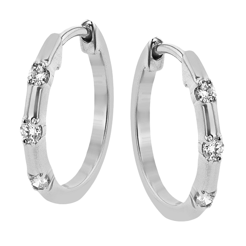 ZE896 Hoop Earring in 14k Gold with Diamonds