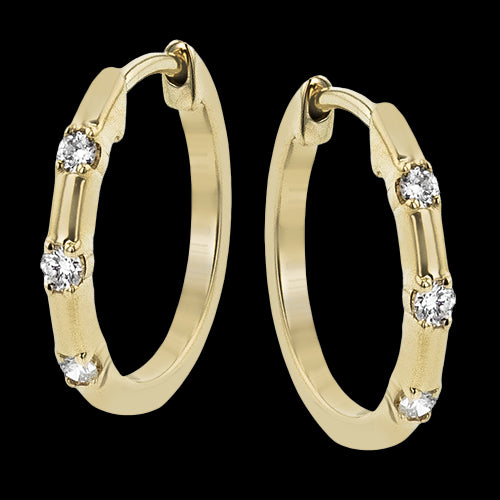 ZE896-Y Hoop Earring in 14k Gold with Diamonds