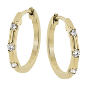 ZE896-Y Hoop Earring in 14k Gold with Diamonds
