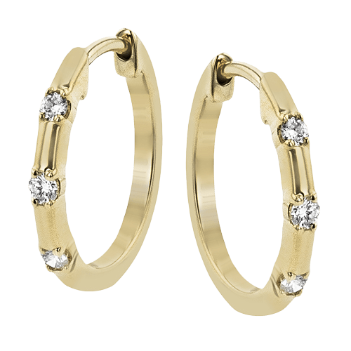 ZE896-Y Hoop Earring in 14k Gold with Diamonds