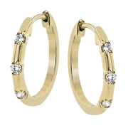 ZE896-Y Hoop Earring in 14k Gold with Diamonds