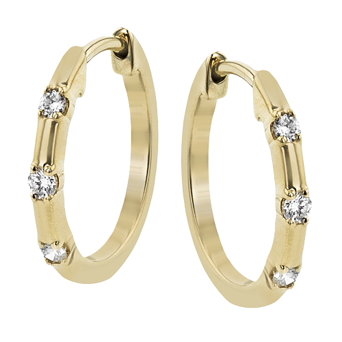 ZE896-Y Hoop Earring in 14k Gold with Diamonds