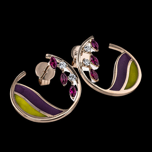 ZE900 Color Earring in 14k Gold with Diamonds