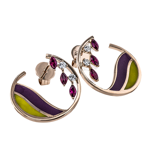 ZE900 Color Earring in 14k Gold with Diamonds
