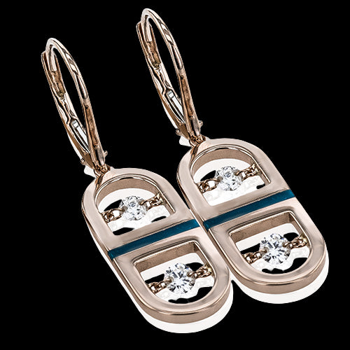 ZE901 Color Earring in 14k Gold with Diamonds