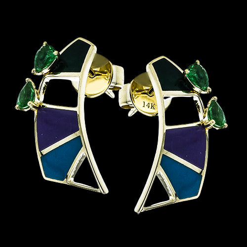 ZE902 Color Earring in 14k Gold