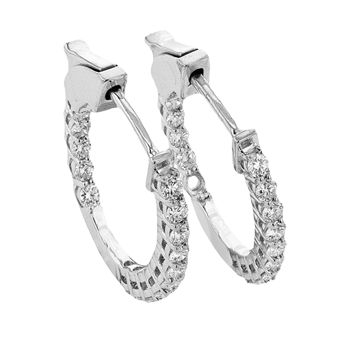 ZE907 Hoop Earring in 14k Gold with Diamonds